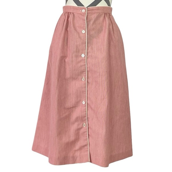 Vintage Midi Skirt Womens Size XS Small The Villager Union Label Button Down - Picture 3 of 10